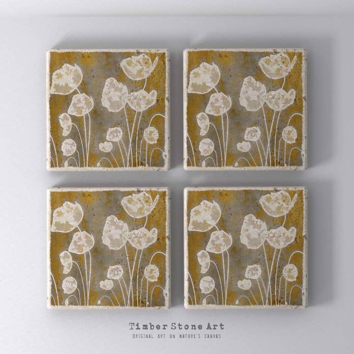 MAIN0059-22 - Set med 4 underlägg av natursten för wholesale av Timber Stone Art