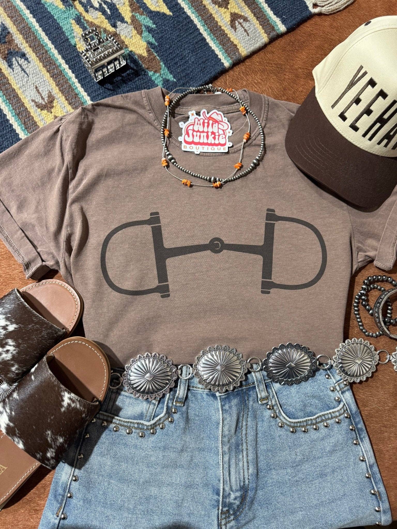 Espresso Western Horse Bit Graphic Tee for wholesale on Faire3