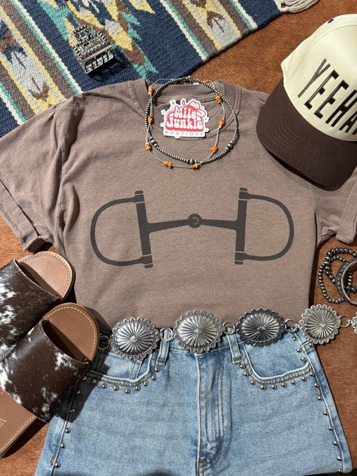 Espresso Western Horse Bit Graphic Tee for wholesale on Faire3