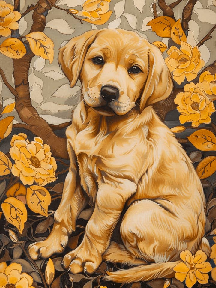 Nouveau Labrador Retriever Puppy 8”x10” Art Print for wholesale by Mowbi