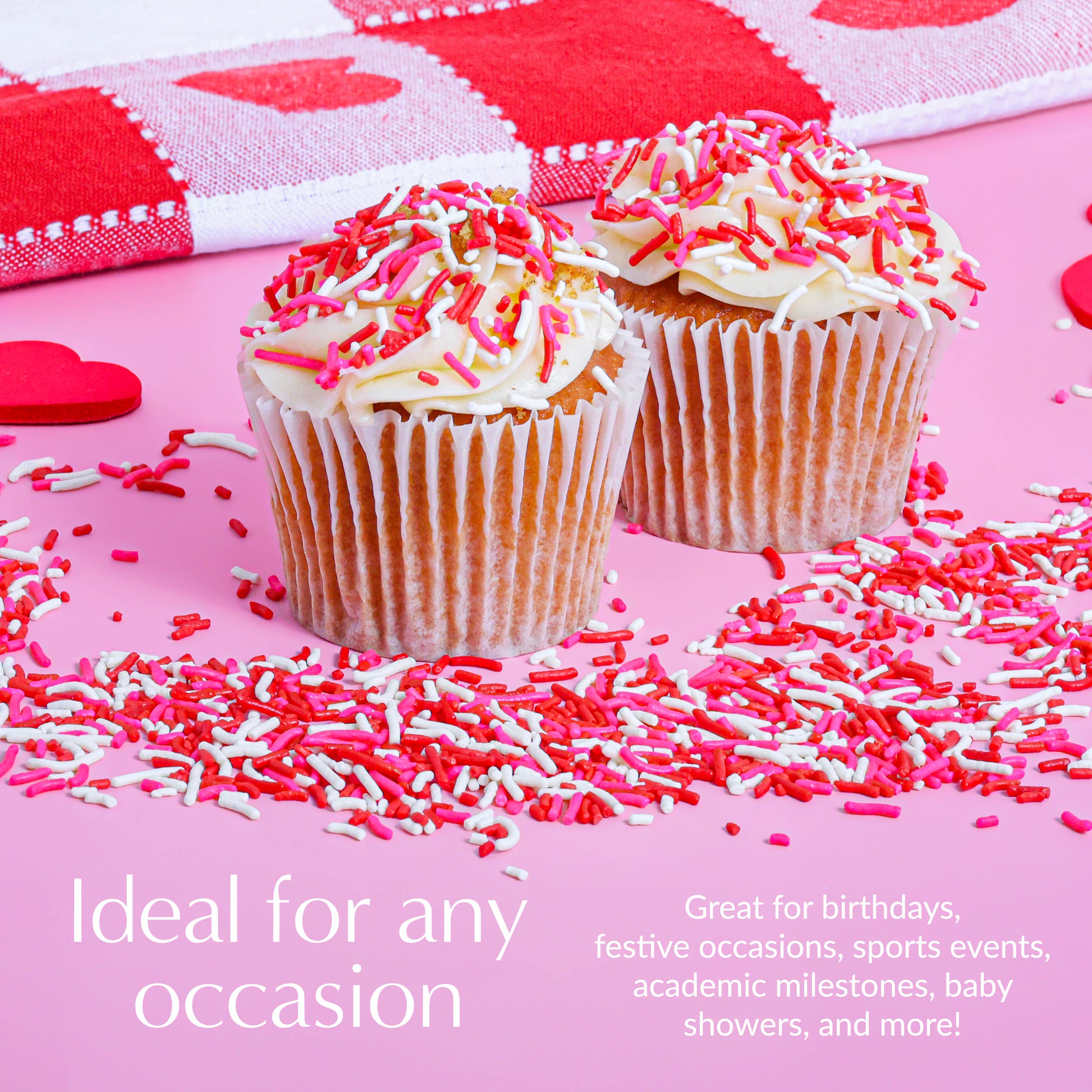 Sprinklemania - Vente Confettis pour gâteau - Sprinklemania Sprinkles : Confettis de Cupidon 198g3