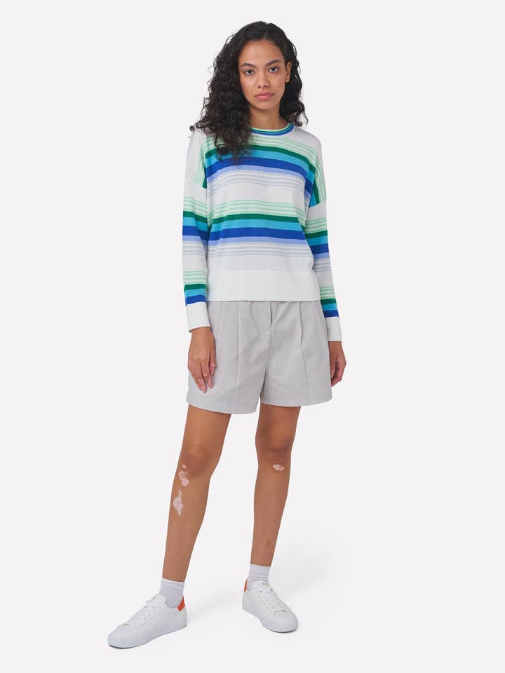 Gradient Nautical Stripe Jumper for wholesale by Brodie Cashmere
