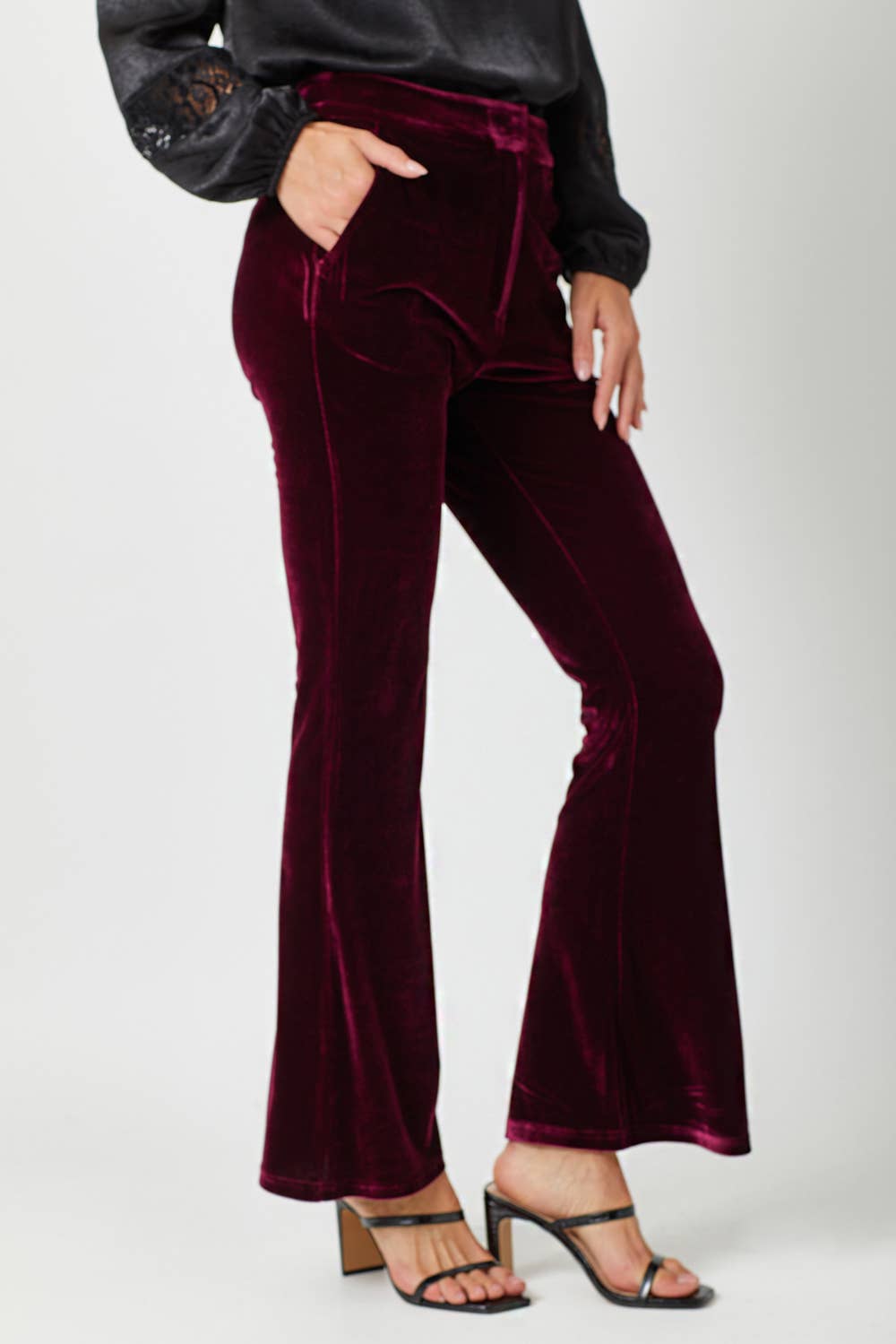 Mystree - Vendita all'ingrosso Pantalone - Donna - Pantaloni Flare in velluto 6030021