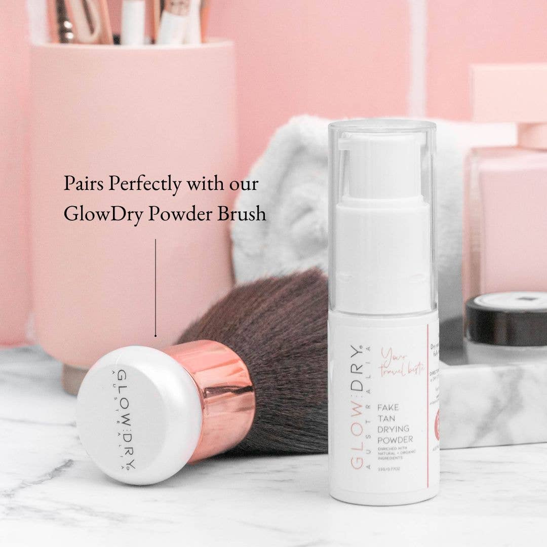 GlowDry Australia - Vente Autobronzants - GlowDry poudre sèche fixante pour teint hâlé - Mini spray poudre 22 g10