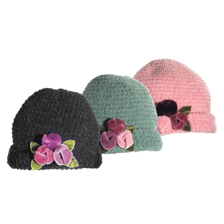 Kids Chenille Rosette for wholesale by Toucan Hat Company/ Carole Amper