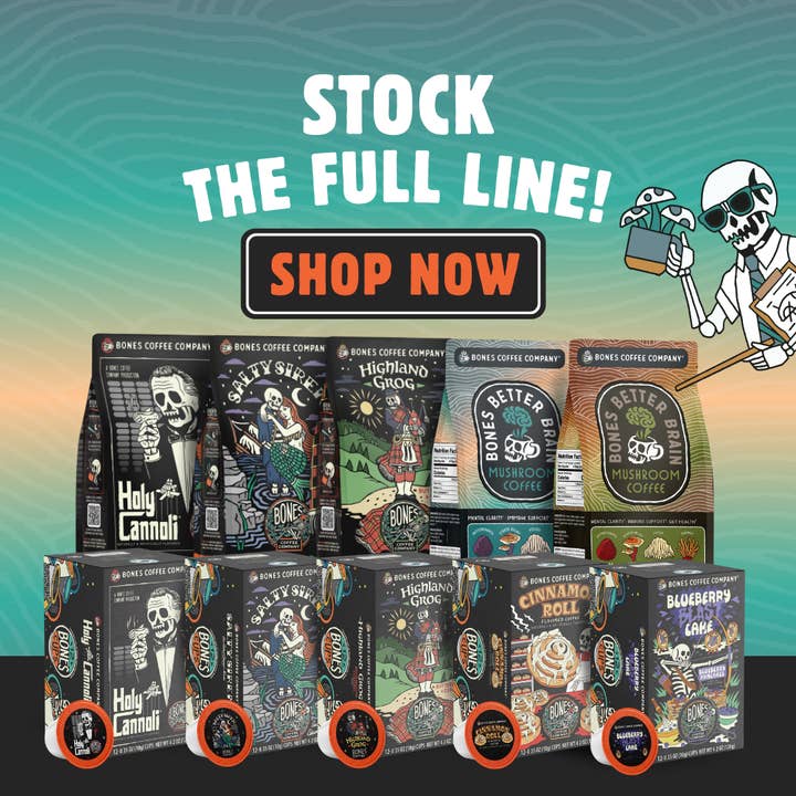 Bones Coffee Company - Wholesale Ground Coffee - Better Brain Mushroom Coffee | Medium Roast | 10oz4