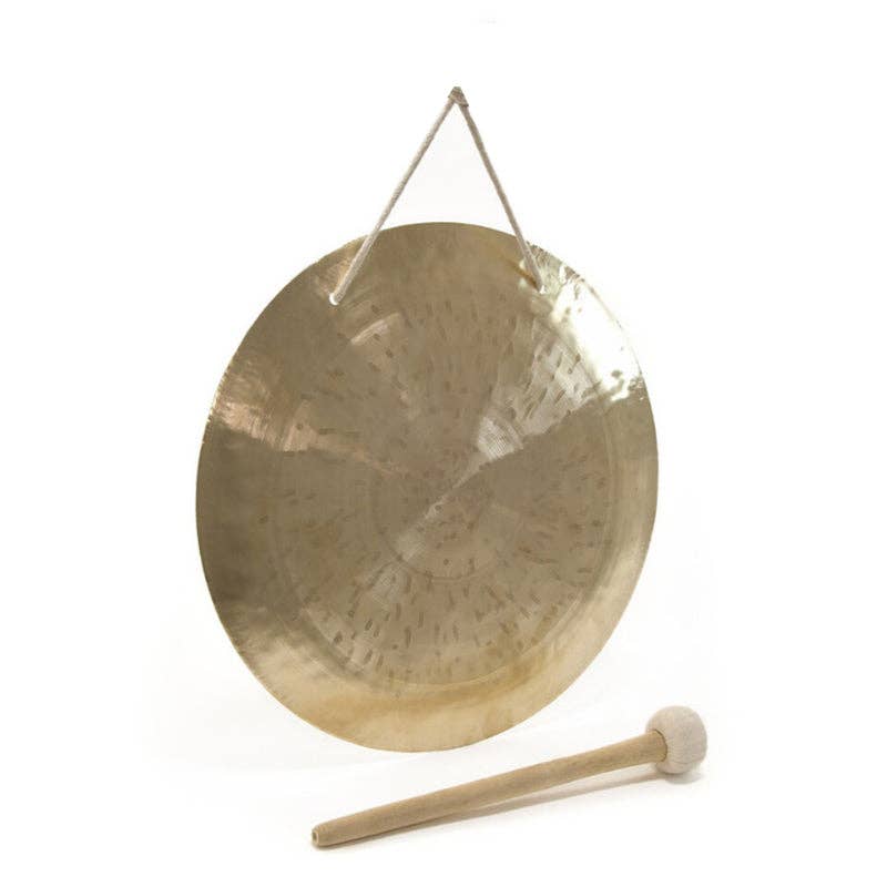Casa Lotus – Material de meditação por atacado – Gongo Oriental em Bronze (Wind Gong) - 80 cm0