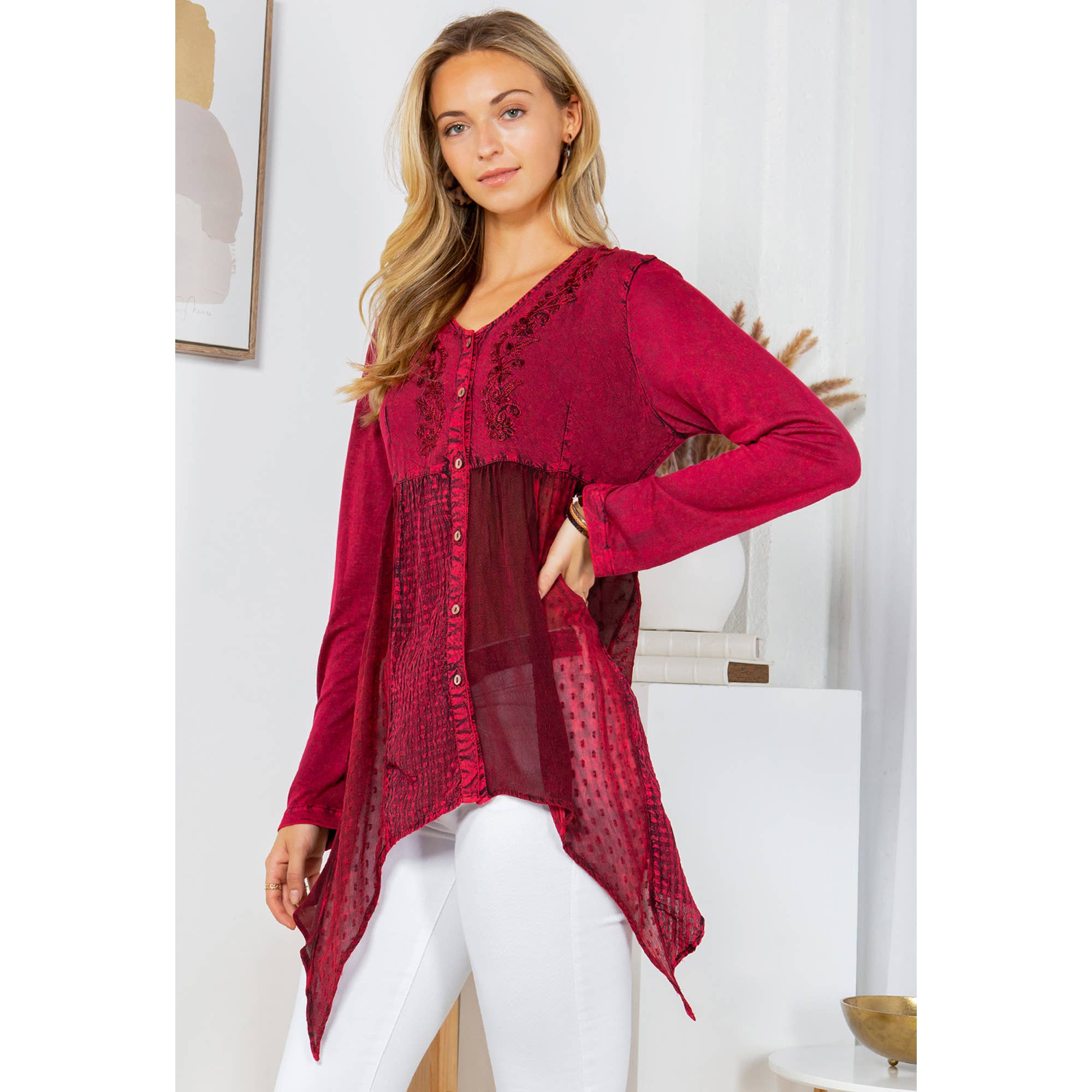 Young Threads - Wholesale Tunic - Women's - Bohemian Rhapsody: Stonewashed Rayon Women Top7