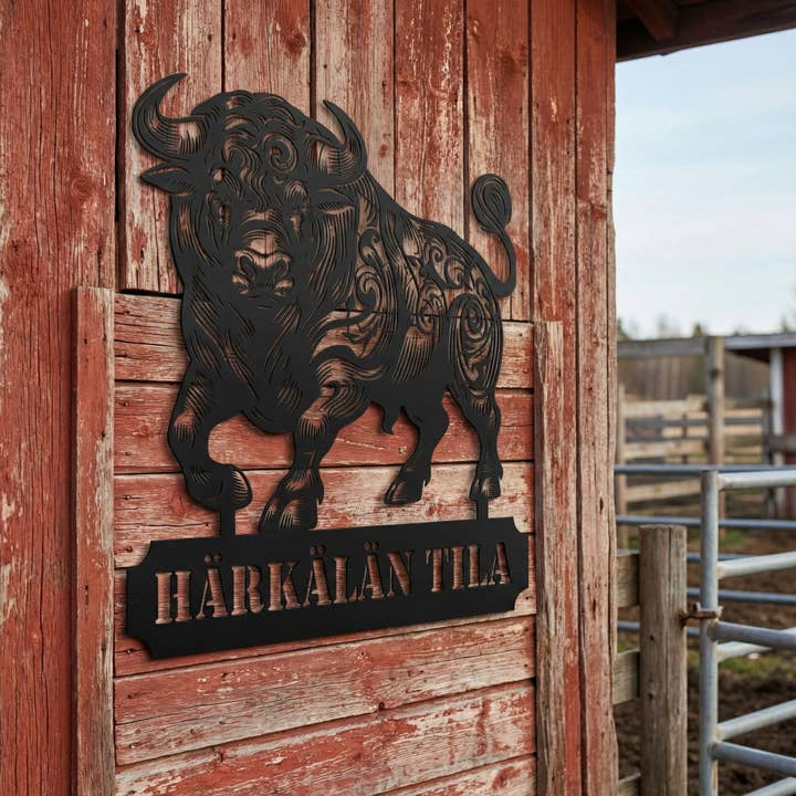 Placa Metálica Touro por atacado de Teraskyltit.fi