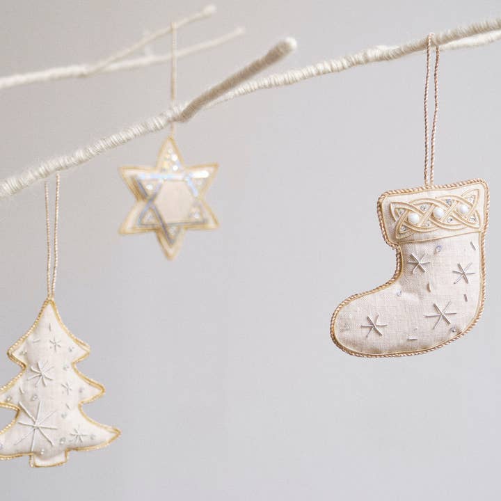 Katie Larmour Linen - Wholesale Holiday Stocking - Handmade Santa Stocking Nursery Christmas Decoration