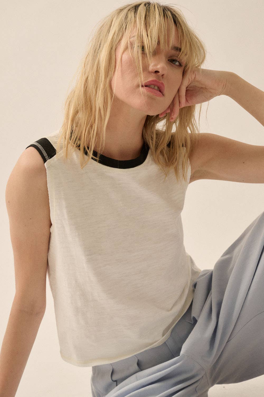 Promesa USA - Vente Haut en maille – femme - Haut à encolure ras-du-cou en tricot à blocs de couleurs facile à enfiler8