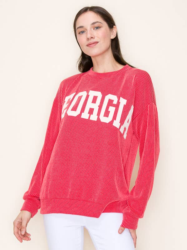 KURVIG ”GEORGIEN” RIBBAD LÅNGÄRMAD för wholesale av Tres Bien, Inc