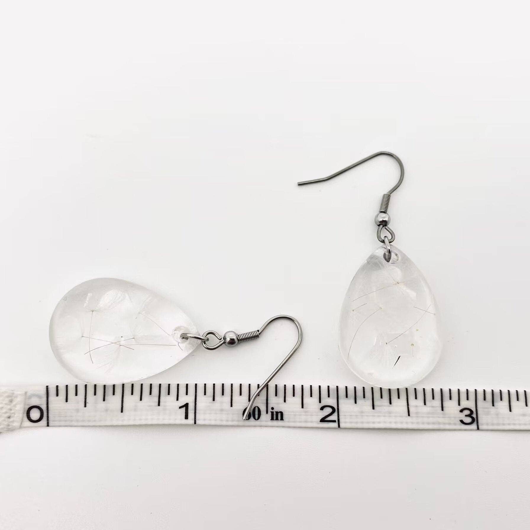 Mio Queena - Wholesale Dangle Earrings - Dandelion Genuine Dried Plant Teardrop Dangle Earrings - PDF3