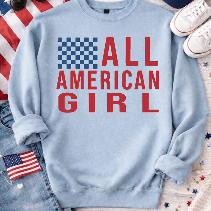 Alle American Girl Sweatshirt for engroshandel hos Desert City Clothing Co.