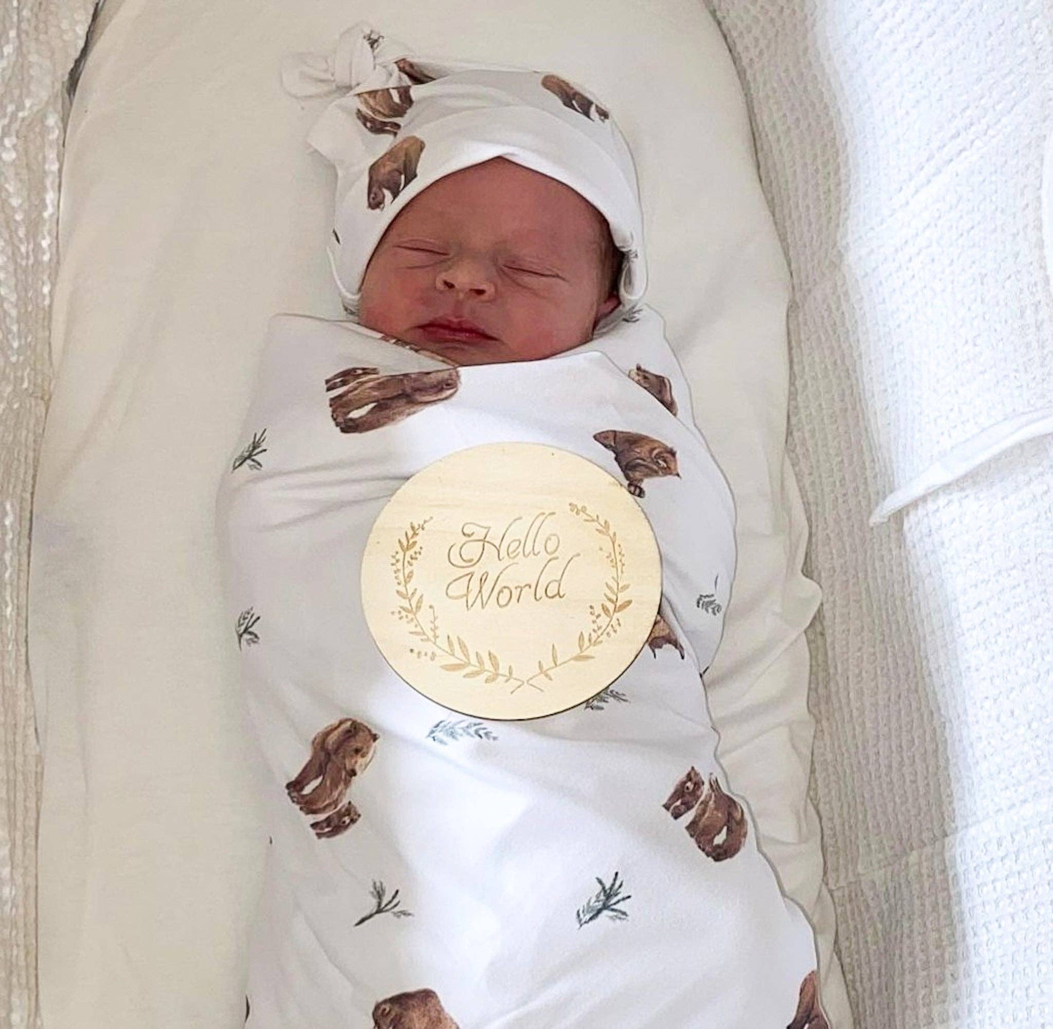 Minky Myles – wholesale Swaddleset - Baby – Bärfilt med hatt - lindningsset8