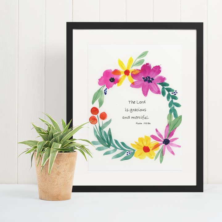 Psaume 145:8 une illustration à l'aquarelle pour la vente par Mary Reichter