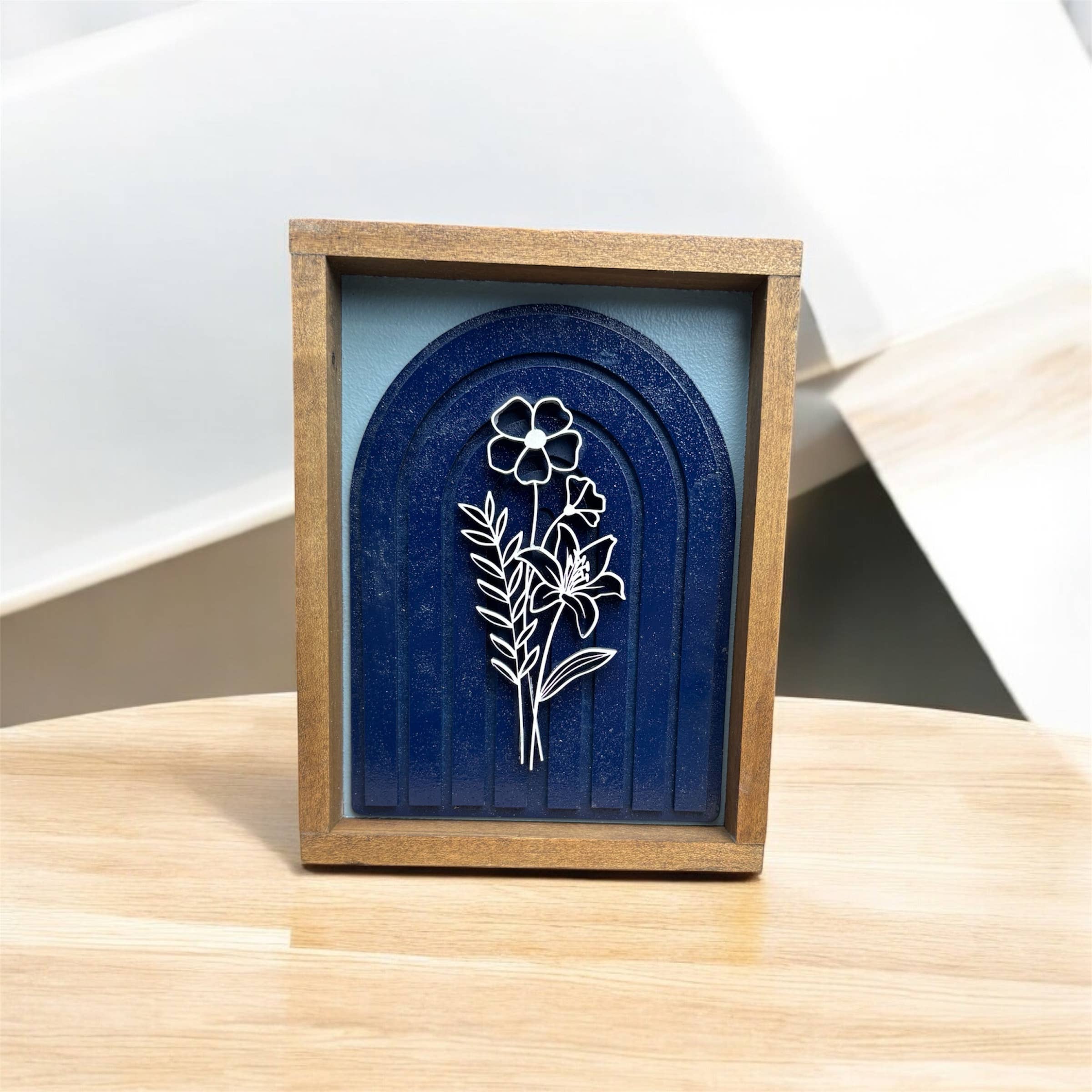 Faithful Creations Studios - Wholesale Wall Accent - Rustic Layered Wood Floral Arch | 9x6 Handcrafted Wall Art0