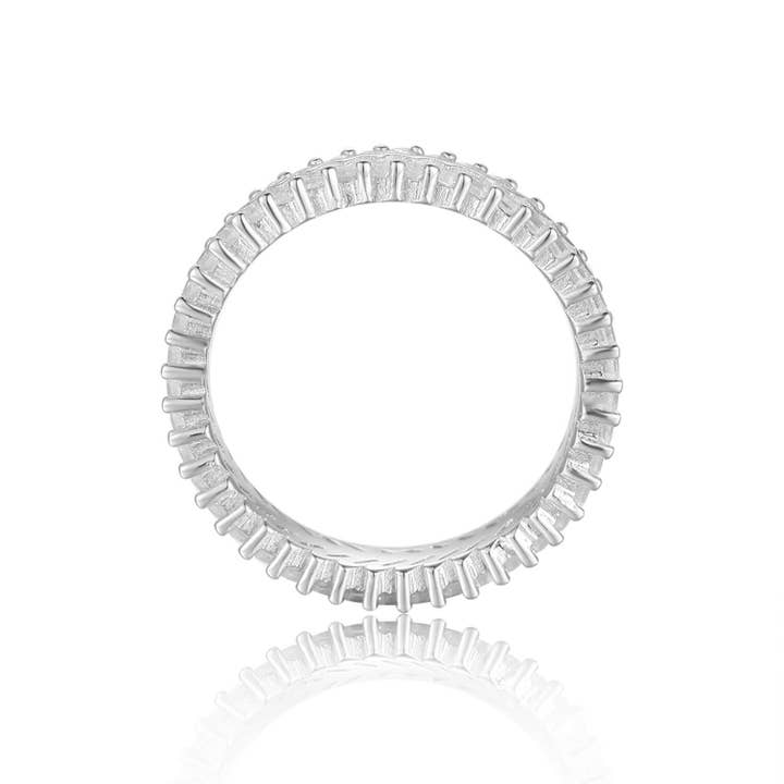 FCJ Jewelry LLC - Wholesale Band/Stacked Ring - 925 Silver - Natural White Topaz - Baguette Style Ring3