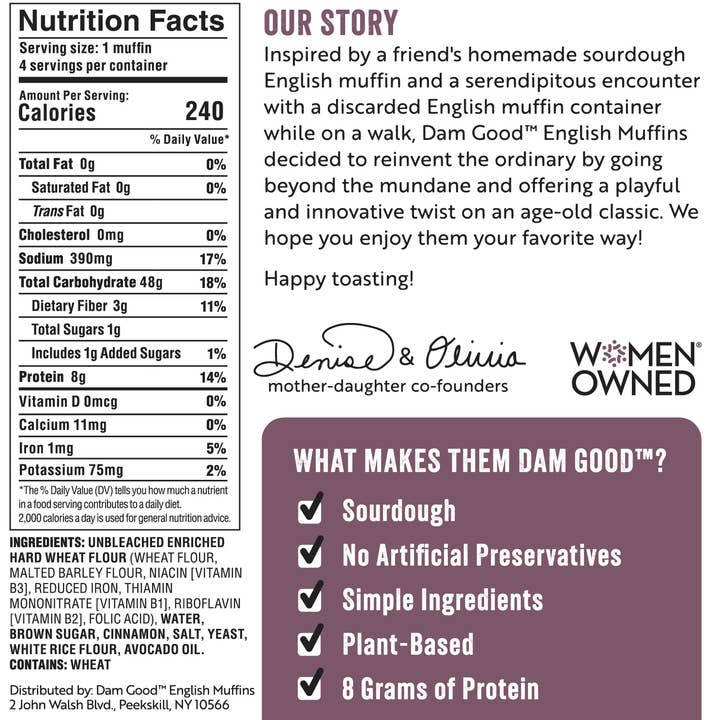 Dam Good® English Muffins - Wholesale Bread/Tortilla - 'Cinnamon Swirl' Sourdough English Muffins6