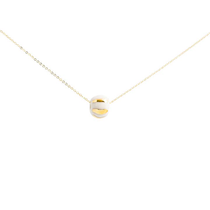 Gold Striped Pendant for wholesale by Jenna Vanden Brink Ceramics