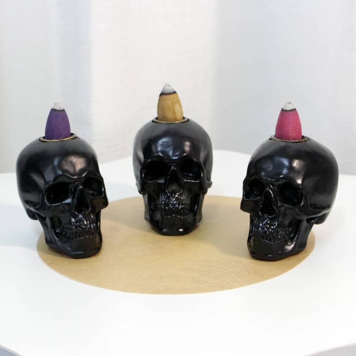 Vintage Skull Backflow Incense Burner – Gothic Table Decor for wholesale by Buddha Ayurveda
