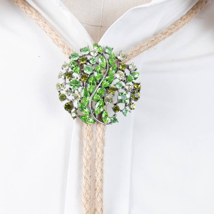 Bolo Tie Crystal pendant green crystals for wholesale by HHH Designs