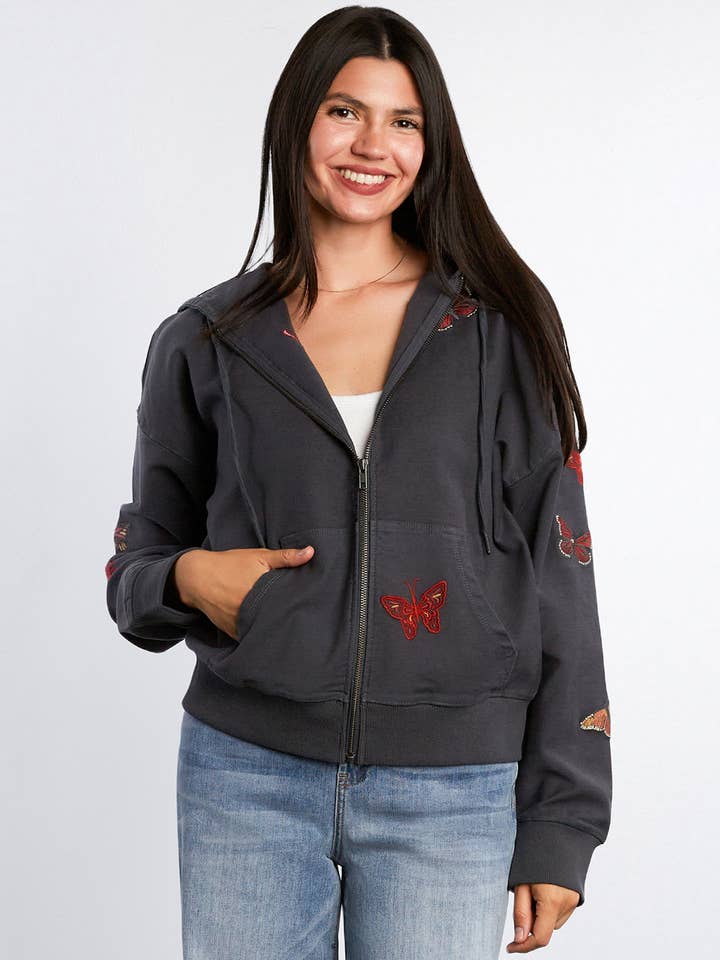Sudadera con capucha de mariposa para venta al por mayor de Billy T
