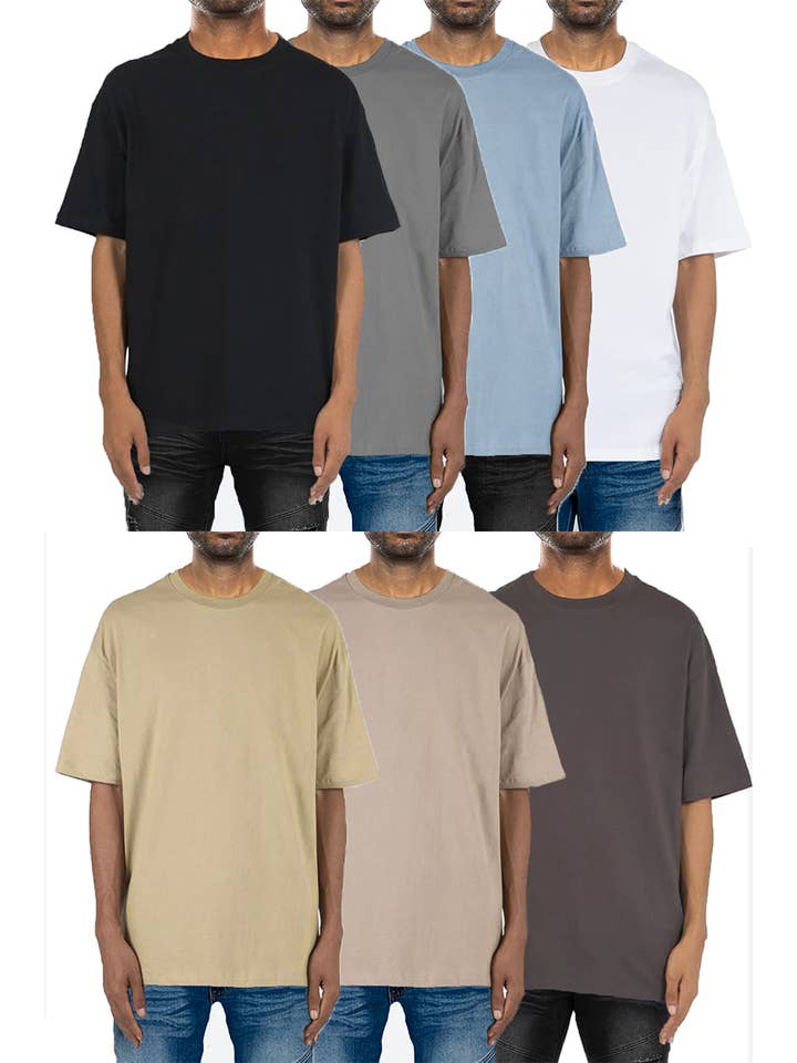 WEIV - Wholesale T-Shirt - Men's - Premium Cotton Drop Shoulder Tee1