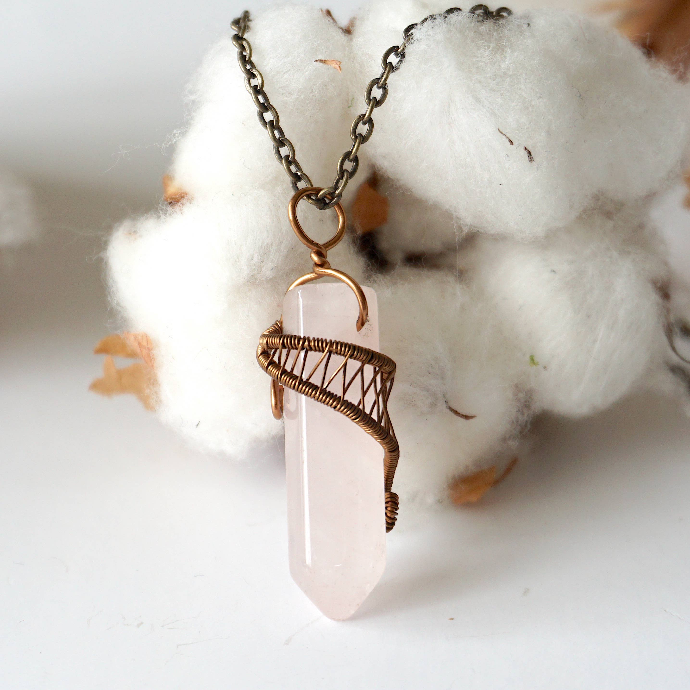 Raw Stone Elegance - Wholesale Pendant/Charm Necklace - Pink Rose Quartz Crystal Point Necklace, Valentines Day Gift4