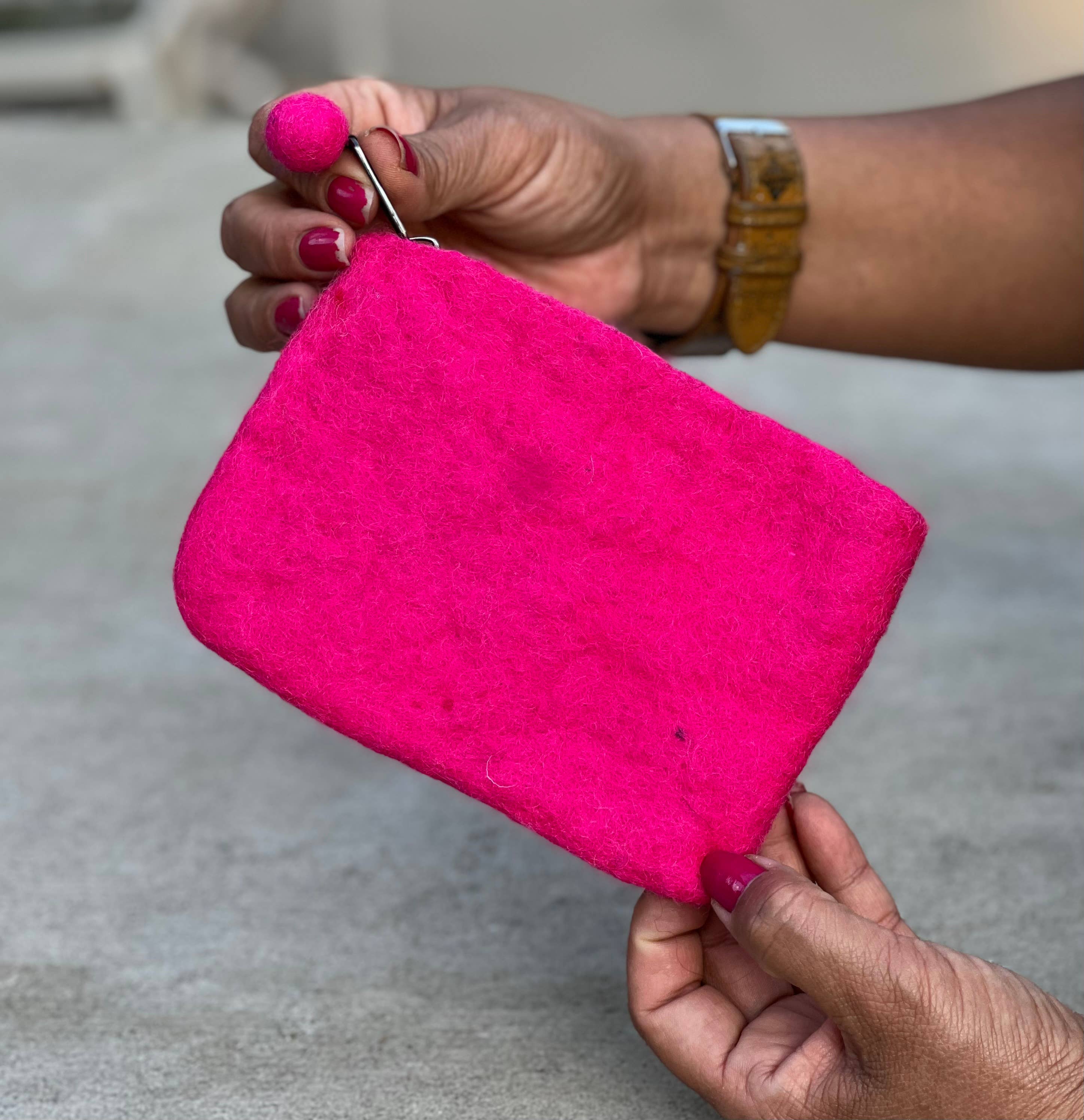 Lungta Imports - Wholesale Coin Purse - Women's - Felted Floral Coin Purse, Kids Pouch, Makeup Pouch18