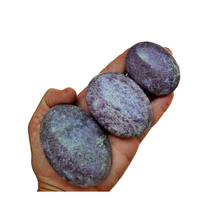 Lepidolite Palm Stone (45mm - 90mm) for wholesale by Kaia & Crystals