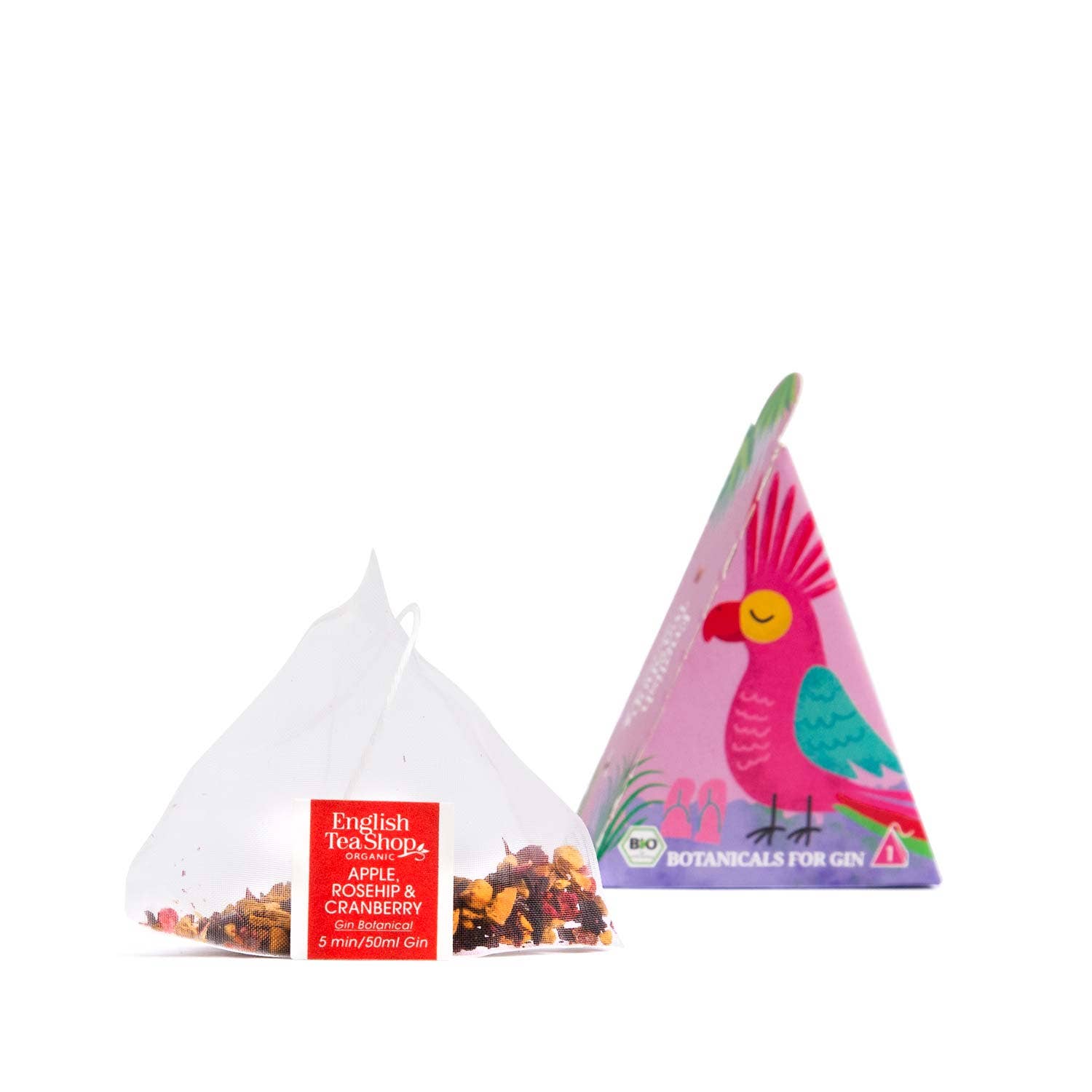 Royal Nature GmbH & Co. KG - Vendita all'ingrosso Mix/sciroppo per cocktail - Botanicals per Gin Mela Ibisco Mirtillo BIO 25 Piramidi2