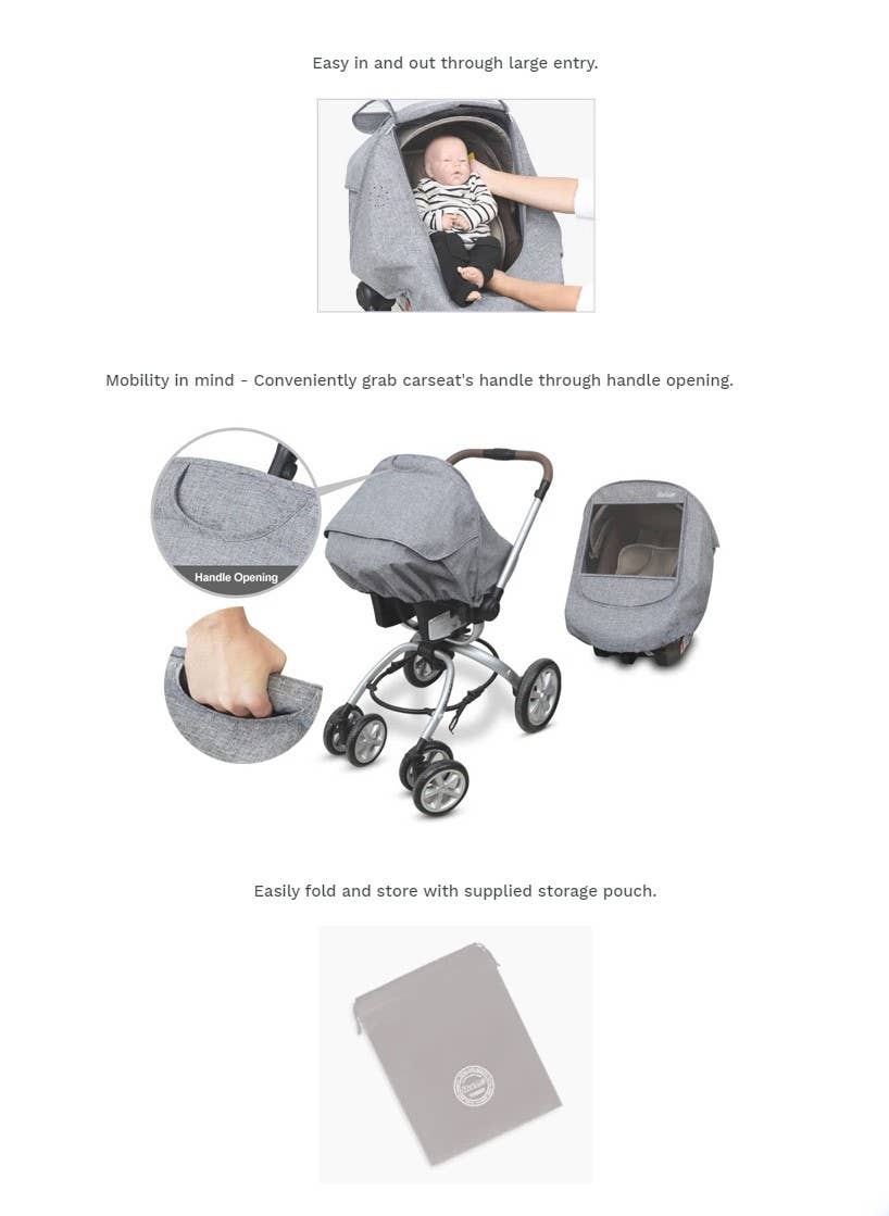 Manito - Venta al por mayor Funda de asientos de coche - Niños y bebés - Protector de clima para asiento de coche infantil Melange (gris carbón)5