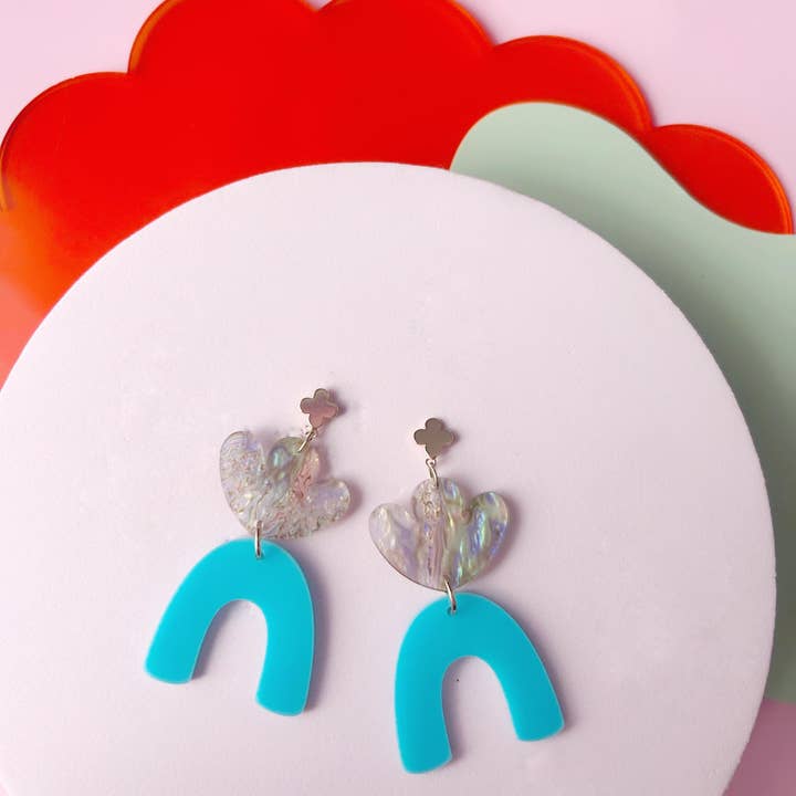 Orecchini in acrilico per la vendita all'ingrosso da parte di Colourful Courts Jewellery