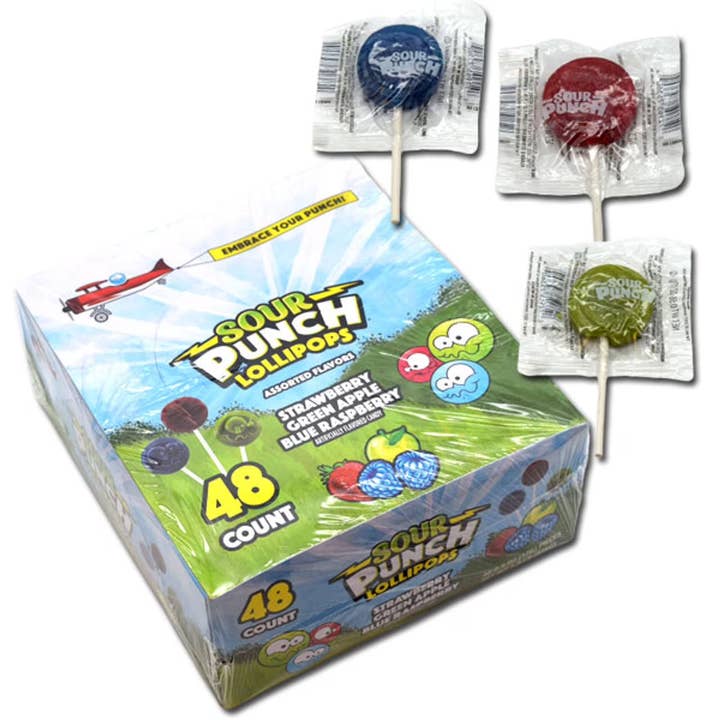 Adams & Brooks Sour Punch Pops 48ct box for wholesale by Royal Wholesale