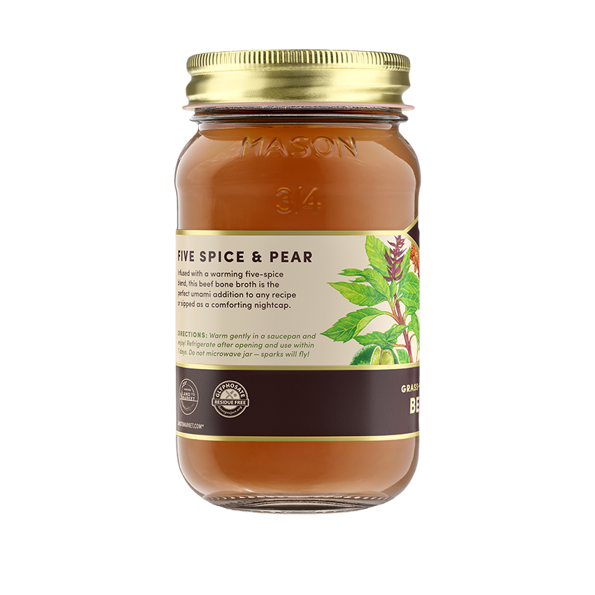 Fond Regenerative - Wholesale Broth - Five Spice & Pear Grass-fed Beef Bone Broth 14oz1