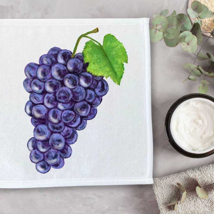 MerikaArt - Wholesale Wash Cloth - Purple Grapes Washcloth2