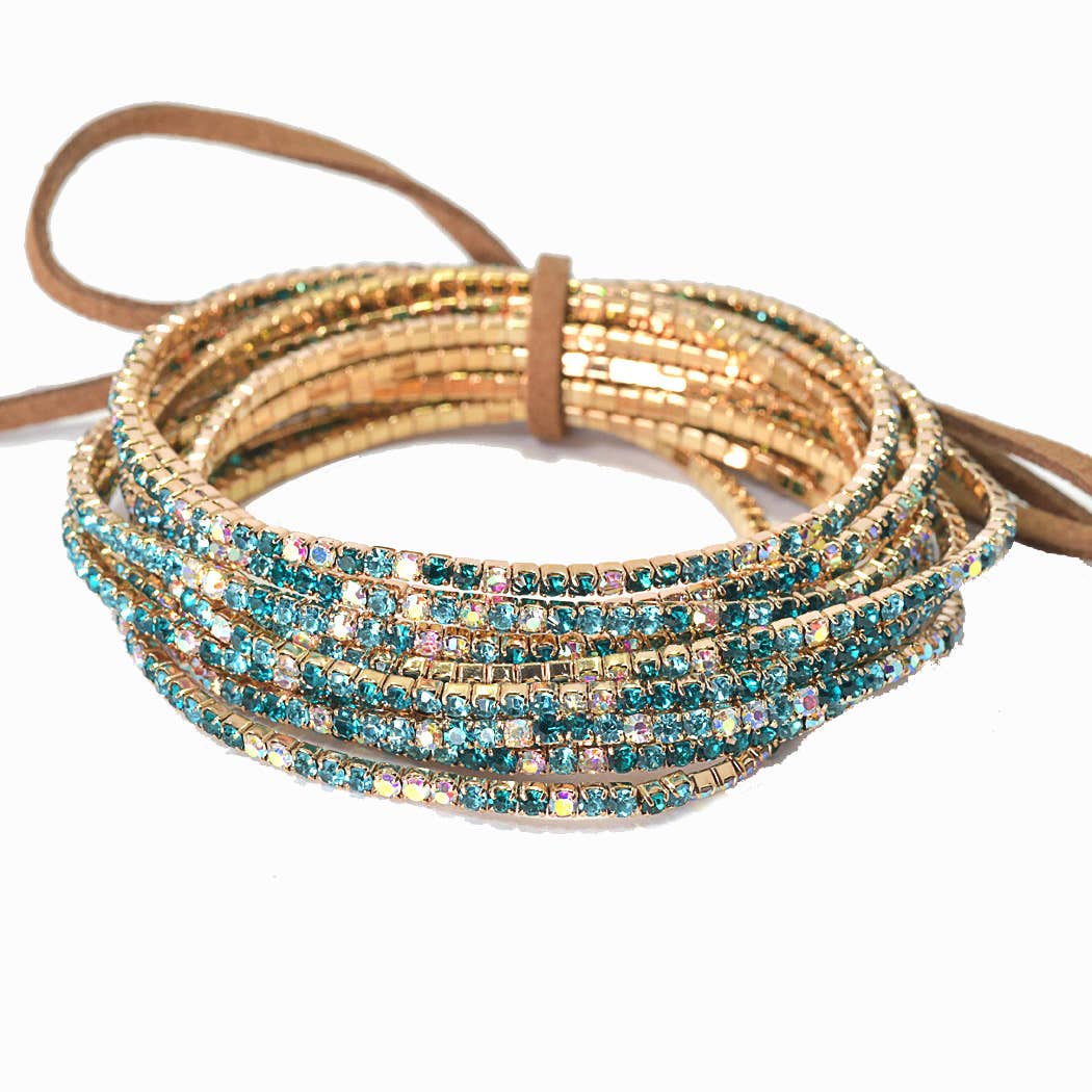 SOPHIA WHOLESALE - Wholesale Jewelry Set - Pave rhinestone multi layered stretch bracelet set1