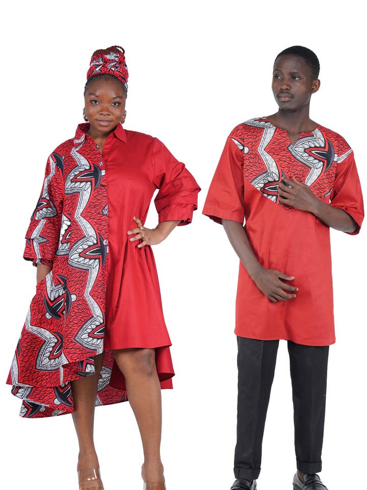 Afrikansk Accent Høj Lav Sving Kjole & Herre Top | One Size & Plus Size for engroshandel hos Satsuma Wholesale