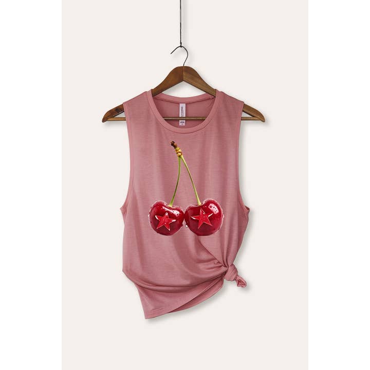 PINK NABI – wholesale Tank top – Women′s – Cherry Star Fruit Graphic Women's Jersey Tank Top2