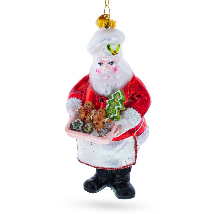 Kerstman Bakken Peperkoekkoekjes Glazen Ornament voor wholesale door BestPysanky