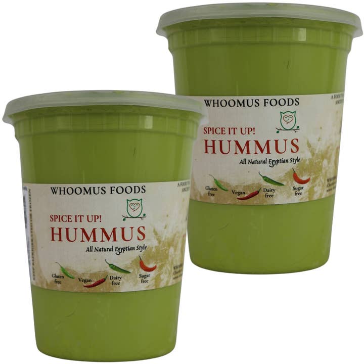 32oz - 2 Pack All Natural Gourmet Hummus Spice It Up Flavor for wholesale by Whoomus Hummus