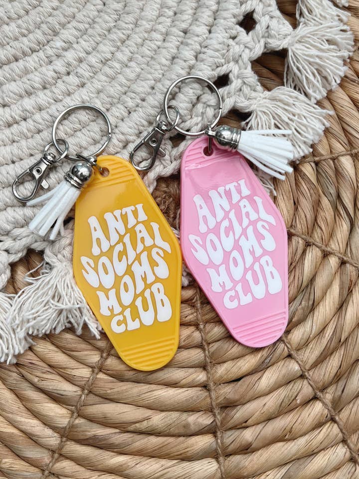 Anti Social Moms Club Keychain for wholesale by The Simple Mom Co
