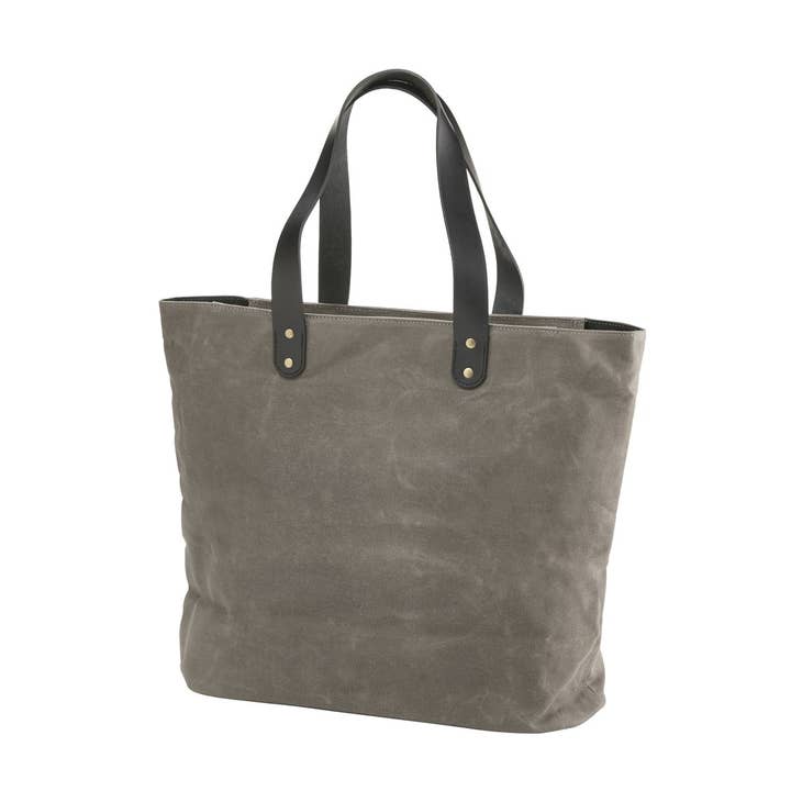 Clava Leathergoods and Accessories - Vente Tote bag – femme - Cabas en toile cirée et cuir - Gris-Noir3