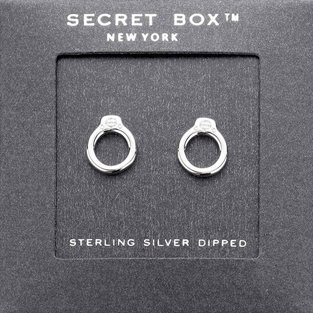Sensibling Corp. - Wholesale Stud/Post Earrings - SECRET BOX_Sterling Silver Dipped Open Metal Stud Earrings
0