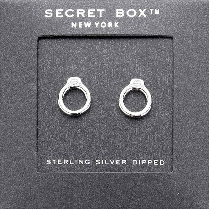 Sensibling Corp. - Wholesale Stud/Post Earrings - SECRET BOX_Sterling Silver Dipped Open Metal Stud Earrings