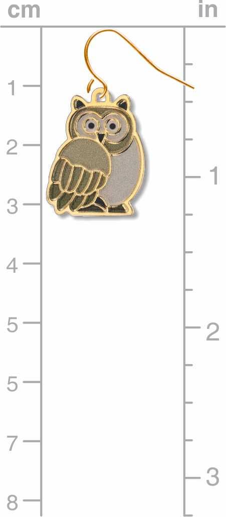 David Howell and Company - Wholesale Dangle Earrings - Owl Gold Earrings, MADE in USA2