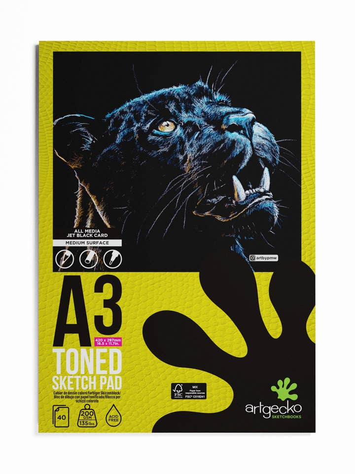 Carnet de croquis Pro All Media noir A3 Portrait pour la vente par Artgecko Sketch