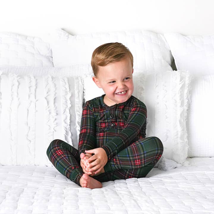 Gigi and Max - Wholesale Sleepwear Set - Kids - Kane Tartan Two Piece Christmas Bamboo Childrens