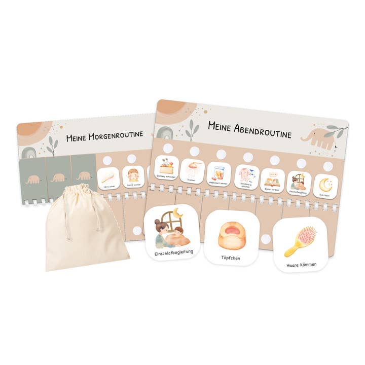 Routineplaner (Morgen & Abend) - Motiv Little Elephant für den Großhandel von Mal Mich Bunt